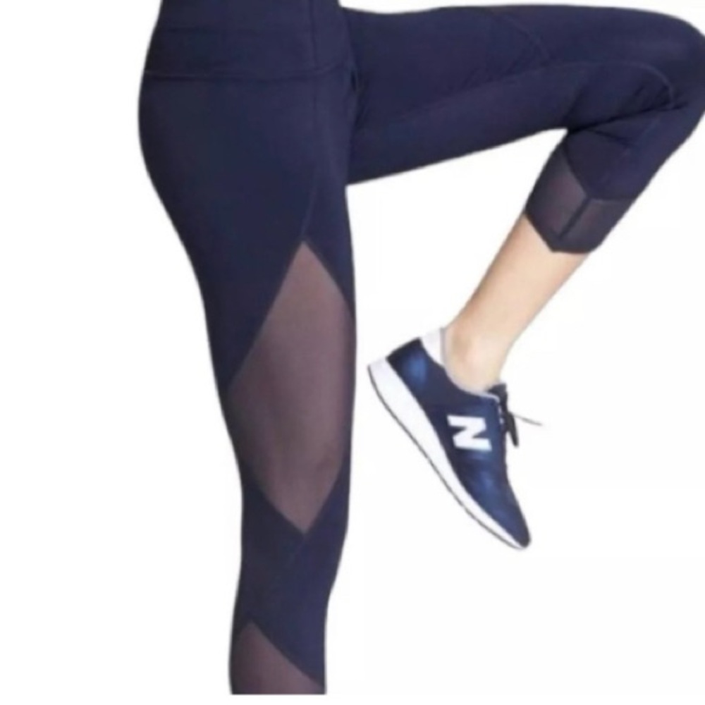 Athleta Aura Sonar Mesh Leggings in Dark Navy Blue S - Picture 2 of 7